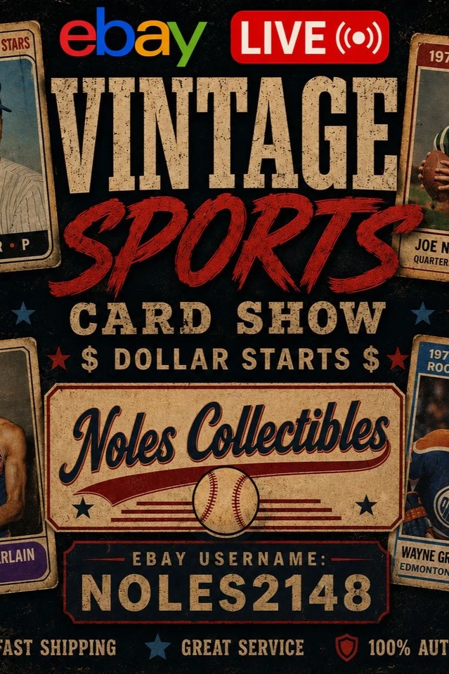 FIRST SHOW- $1 Starts- VINTAGE- ALL SPORTS, SLABS and Color- 46YRS in Hobby