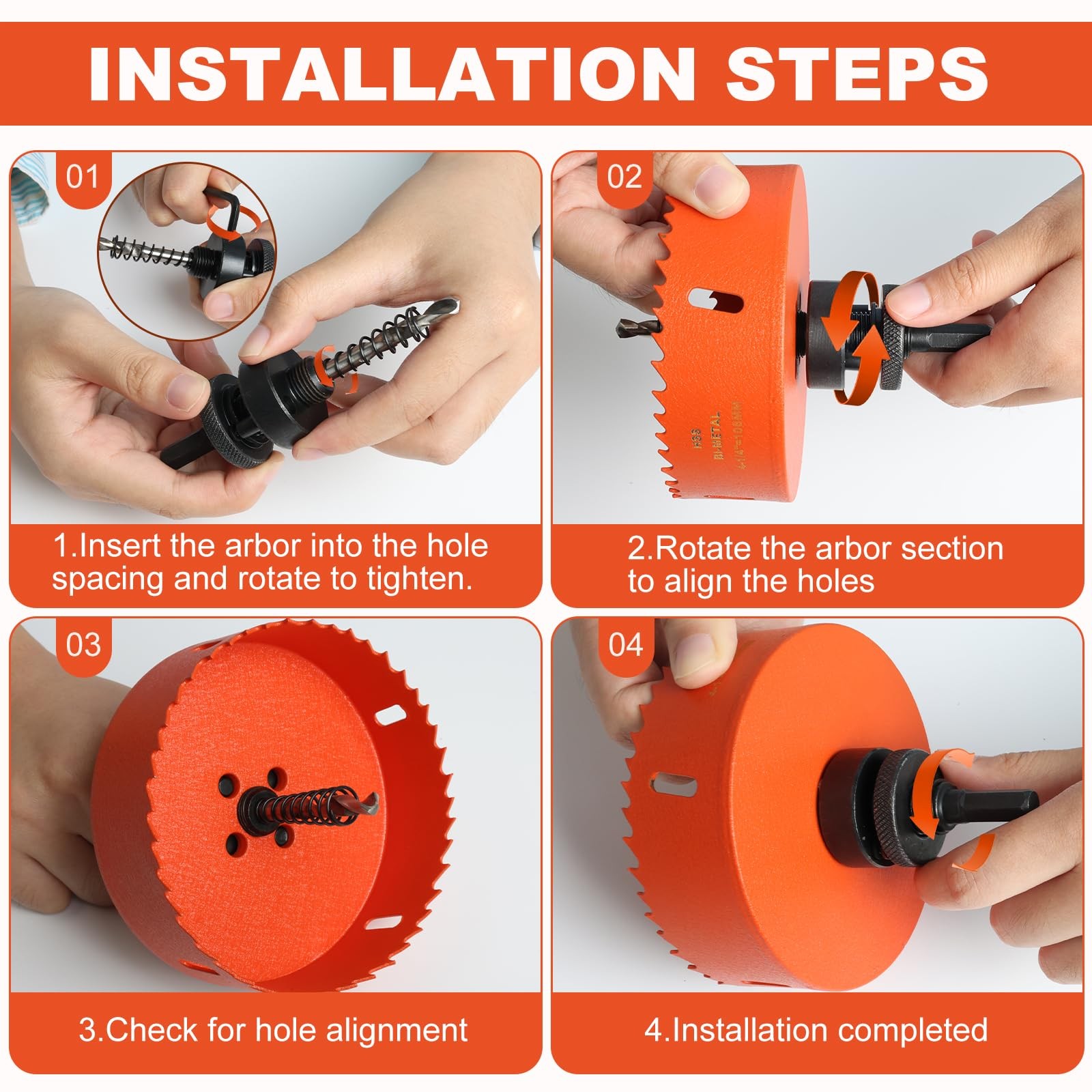 4 inch Hole Saw for Recessed Lights,Hole Saw Kit with Dust Bowl, Drill Bit fo...