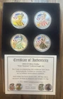 2000 US Silver Dollar “Four Seasons” Colored Eagle Set .999 Fine Silver Comm Set