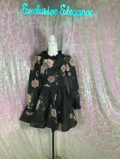 ZIMMERMANN Natura Floral Linen & Silk Long Sleeve Minidress Sz US4/AU0 AUTH NWT
