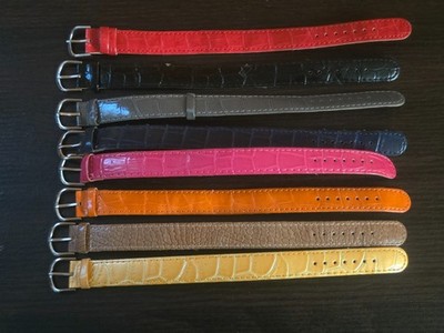 Lot 8 Vintage NOS Watch Bands Croc Embossed Leather Unused Mixed Colors