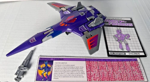 Transformers G1 Cyclonus Original Vintage 100% Complete Rare Blue Ears Variant