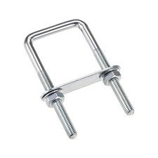 4 Sets Square U-Bolts Carbon Steel M8 with Nuts Frame Plate Round Washers