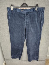 Meyer Roma Comfort Corduroy Trousers Cords Mens Navy Blue Smart W38 L32