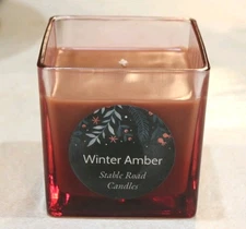 Winter Amber Jar Candle 10 Oz Homemade w Coconut Wax Blend Free Shipping!