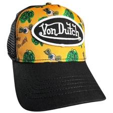Von Dutch Hat (FLYING EYEBALL + GREEN TREES) Mesh Snapback Trucker One Size RARE