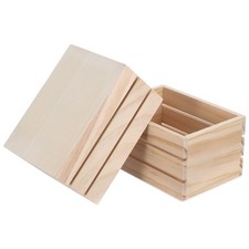  2pcs Unfinished Wood Crate: Wooden Milk Crates - 5“ Decorative Nesting Box for