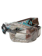 Nocona Aztec Light Blue Style 3 Belt, Dark Brown Condition - New