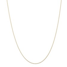 14k Yellow Gold .5 mm Cable Link Rope Chain Necklace (CARDED) 20 Inch