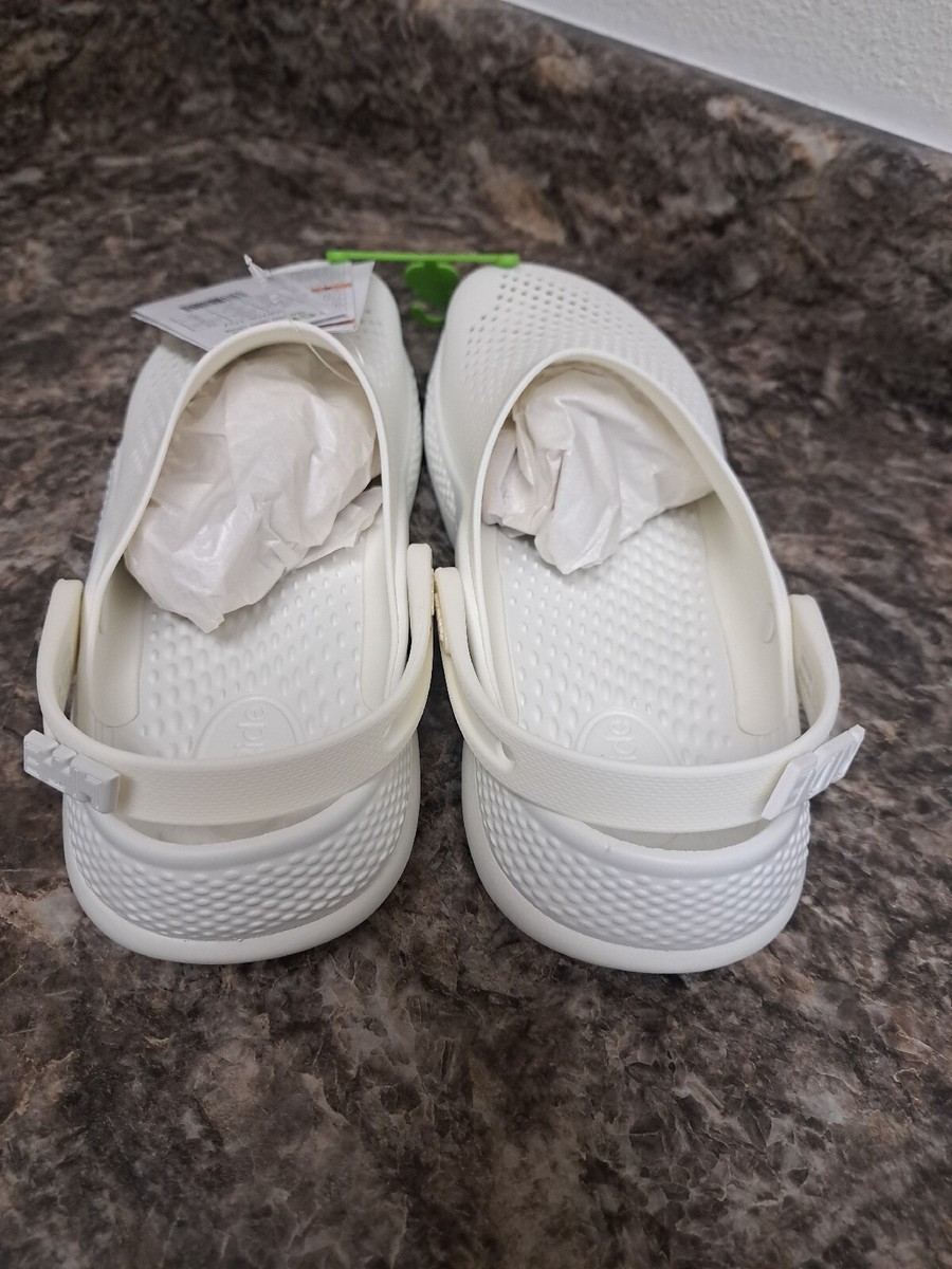 ゆ☆ Crocs Literide 360 Clog 206708-1CV, slides, white. mens 10