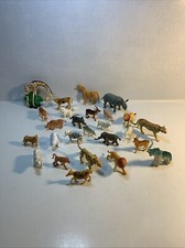 Lot of 26 Jungle/Zoo Domestic Small Plastic Animals Elephant Rhino Giraffe Pig