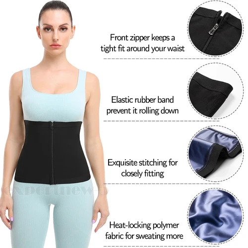 Herren Taillenschneider Saunagürtel Schweiß Body Shaper Fatburner Shapewear Band Wrap - Bild 3 von 25