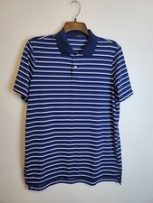 Ralph Lauren RLX Men's L Blue Strip Golf Polo Shirt Preppy