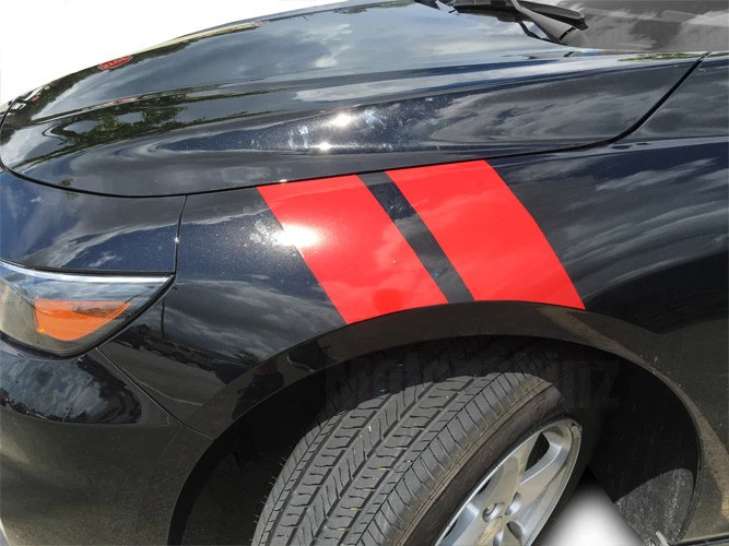 Adesivos de vinil listras hash Fender Racing para 2016 2017 2018 Chevy Malibu - Imagem 3 de 4