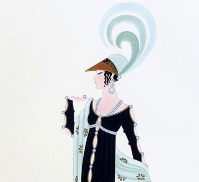 ERTE ポスター ERTE Directoire Chalk & Vermilion 1992 Premium Art Deco Poster 36