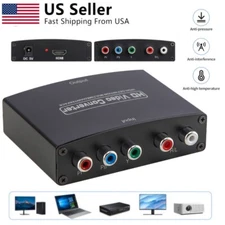 1080P 5RCA RGB Component YPbPr To HDMI Video Adapter + R/L Audio Converter New