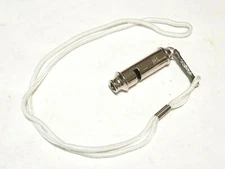 British Bobby Style Whistle and White Lanyard MP Safety Parade and PT Coach