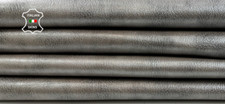METALLIC SILVER DISTRESSED ANTIQUED ROUGH Goat Leather 2 skins 6sqf 0.9mm C4626