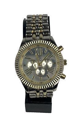NY & Co Women's Watch Two Tone Multi Dial Roman Numerals Bracelet Band New Batt