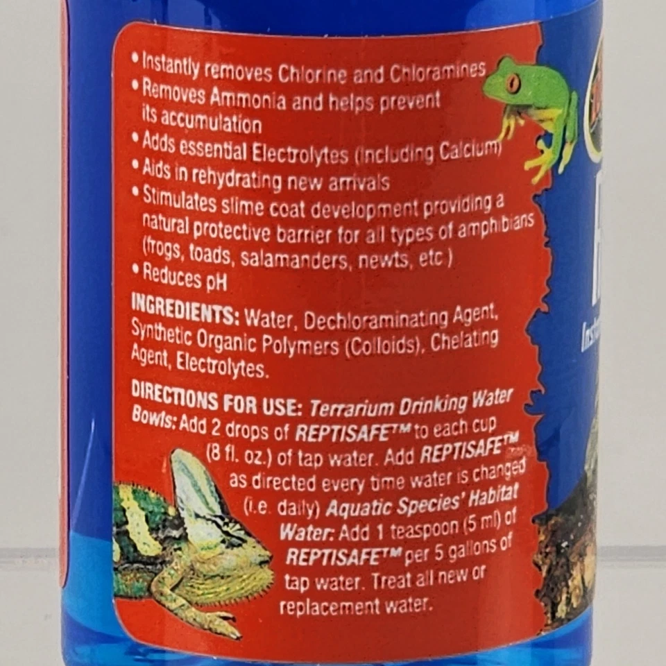 Acondicionador de agua instantáneo para terrario Zoo Med ReptiSafe, 2,25 OZ - rápido y seguro Foto 4 de 4