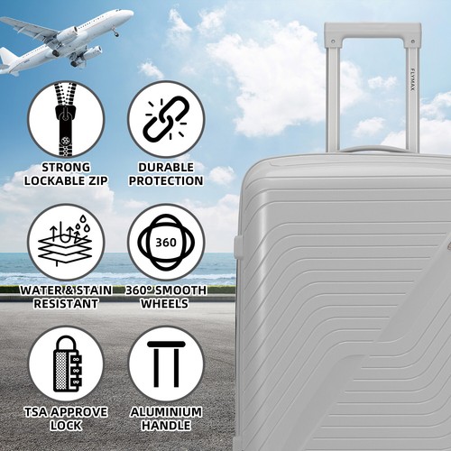 4 Wheel Suitcase HardShell 3pc SET - Clearance Large Medium & Cabin Lightweight - Picture 64 of 70