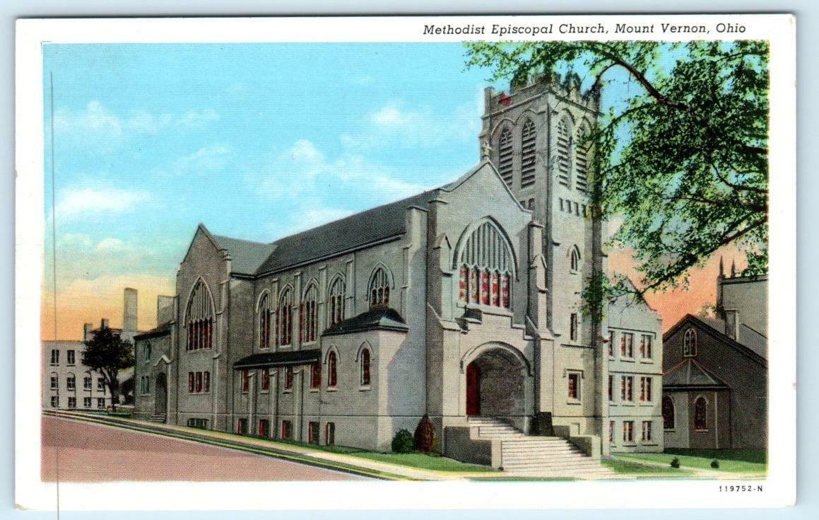 MOUNT VERNON, Ohio OH METHODIST EPISCOPAL CHURCH Knox County c1940s  Postcard