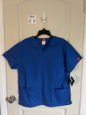 Dickies Blue Scrub Top with Pockets size L