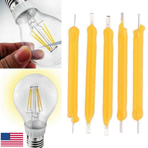 10Pcs LED COB Solar Power Filament Super Bright Bulbs Light Source Lighting US