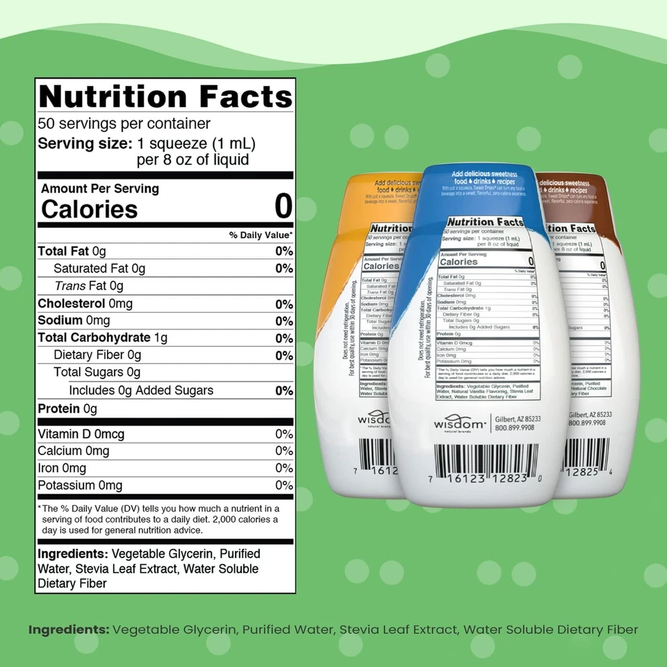 Sweet Drops - Stevia Liquid Variety Pack with Chocolate, Caramel, Vanilla Ste... - Image 2 of 4