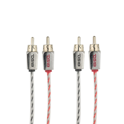 DS18 HQRCA-16FT 16ft 2 Channel RCA Cable Shielded Twisted Audio Signal Connector - Picture 3 of 6