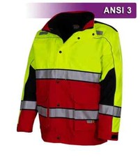 Reflective Apparel Safety Jacket: Hi Vis Responder Parka: Waterproof: 2-Tone Lim