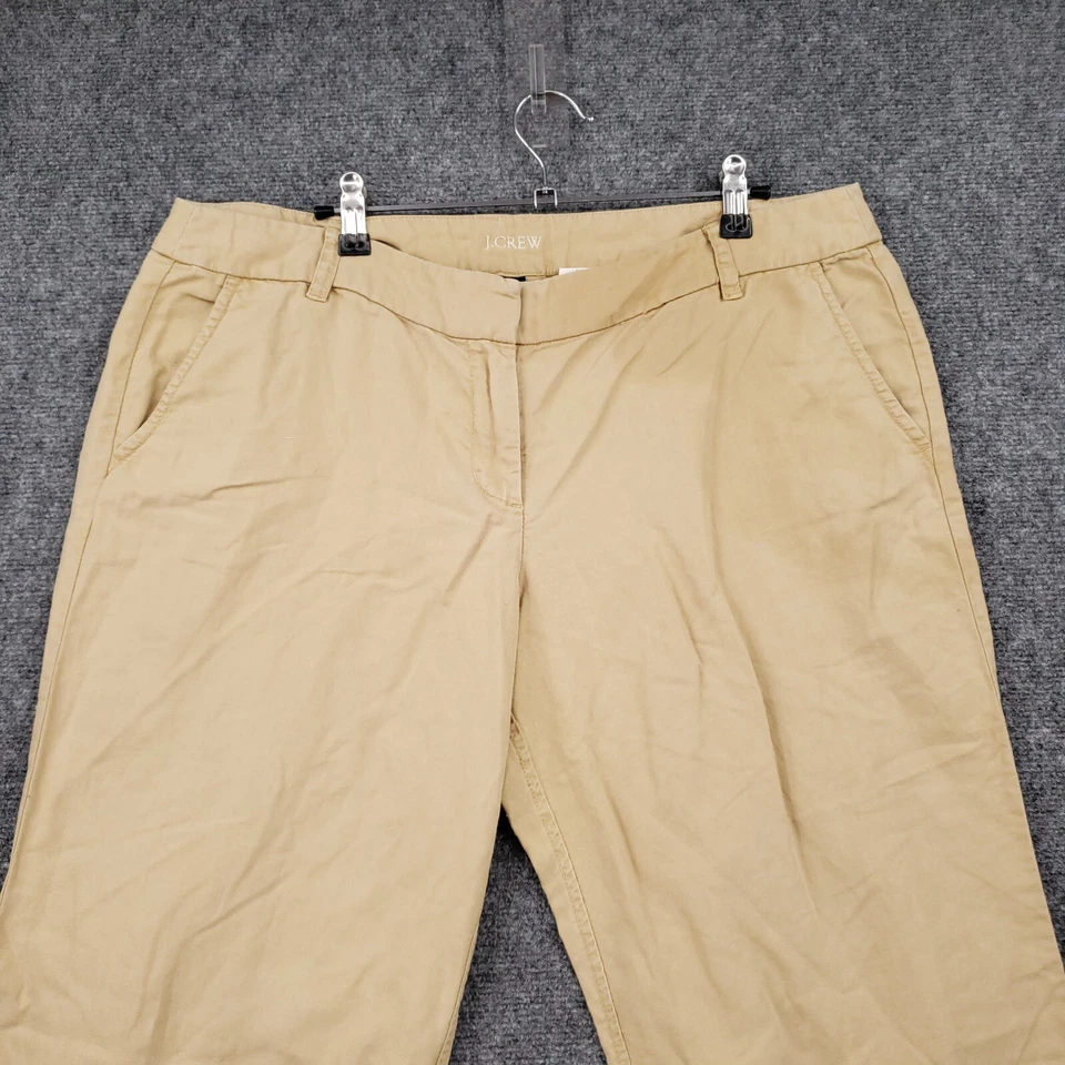 Calça J Crew Feminina 14 Bege City Fit Mistura de Linho Cintura Alta Zíper Calça Fly - Imagem 3 de 4