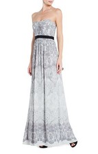 NEW BCBGMAXAZRIA AMBER CASCADE STRAPLESS LONG GOWN LZW6W172/L104A SIZE 8