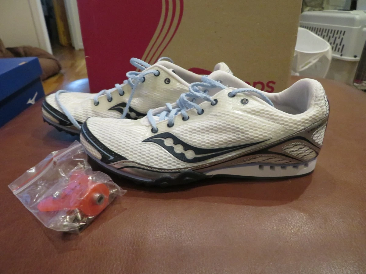 NWT Womens White Blue Saucony Velocity 4 Track Shoes 7 eBay