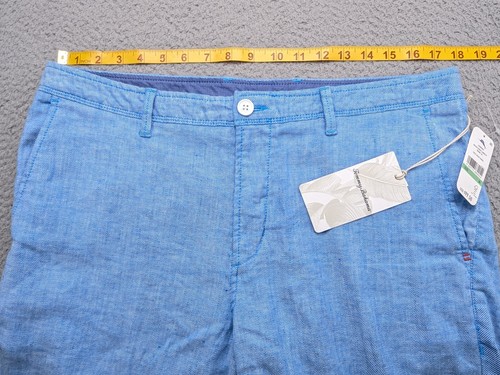 Tommy Bahama Shorts Mens 34W 10" Blue Beach Coast Linen Embroidered Logo $99 - Picture 6 of 15