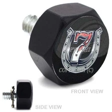 Vivid Black Billet Hex Air Cleaner Bolt Harley -  LUCKY 7 SHOE - 043