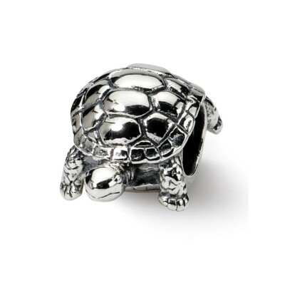 Turtle Bead .925 Sterling Silver Antique Finish Reflection Beads