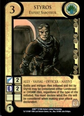 Dune CCG THUNDER AT TWILIGHT chpt 2 STYROS EXPERT SABOTEUR M/GEM Tip Top Shelf