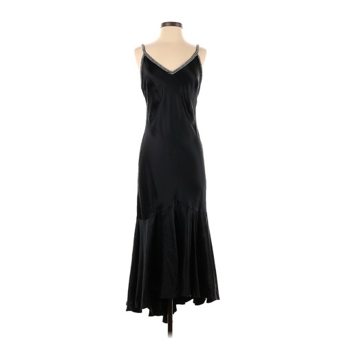 Ralph Lauren Black Silk Slip Dress Deadstock NWT Vintage Y2K Beaded