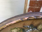 ANTIQUE 3D ROUND WALL PLAQUE HAND CRAFTED NEEDLEPOINT AND BEADWORK OF FLOWER — photo 7