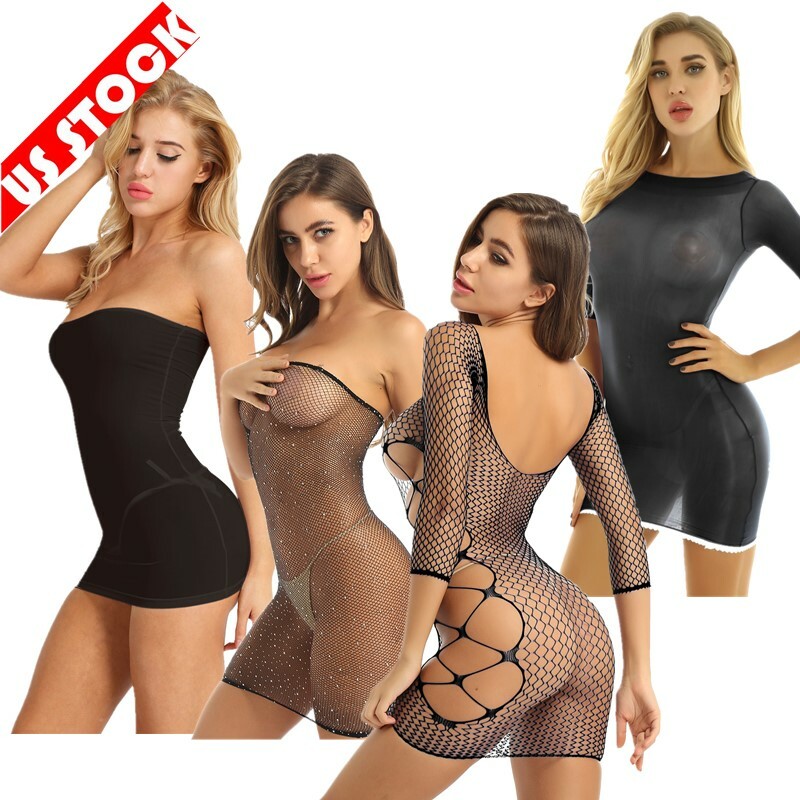 Women Bodycon Dress Hollow Out Fishnet Dress Mesh Clubwear Babydoll  Nightwear | eBay