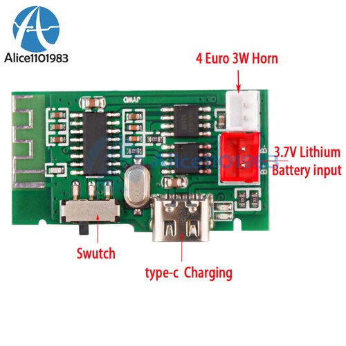 USB Micro / Type-C 4Ω 3W Mono Bluetooth Power Amplifier Circuit board 3.7V - Bild 14 von 18