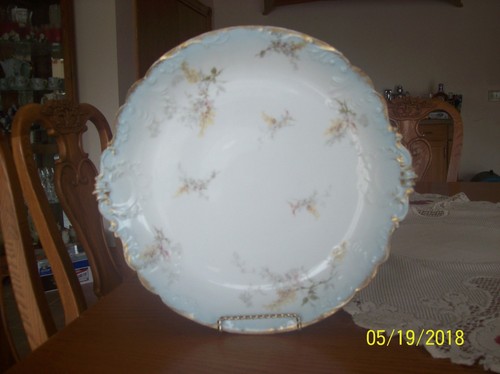  France Limoges CFH GDM porcelaine Chine florale antique grand plateau de portion - Photo 1 sur 12