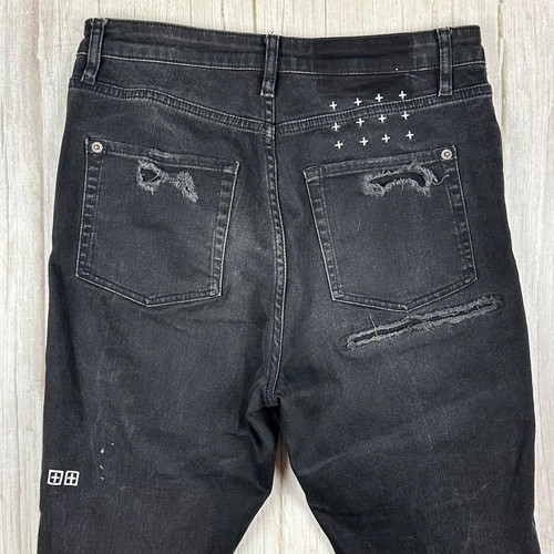 Ksubi High Rise Distressed Black Skinny Jeans - Size 28 - Picture 3 of 6