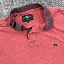 RODD  GUNN Mens XL Sport Fit Salmon Pink Polo Shirt Embroidered Dog S/S