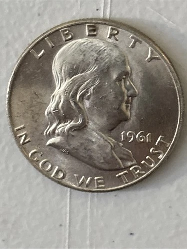 1961 D FRANKLIN HALF DOLLAR 90% SILVER RAW COIN UNC.