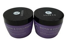LUSETA Biotin  Collagen Hair Mask Set of 2 thin dry Strengthening 3.38oz