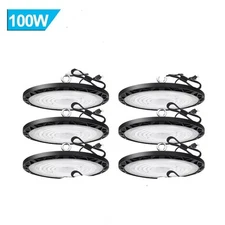 6 PACK 100W UFO LED Bay Light Industrial Commercial Warehouse 5000K V.BRIGHT NEW