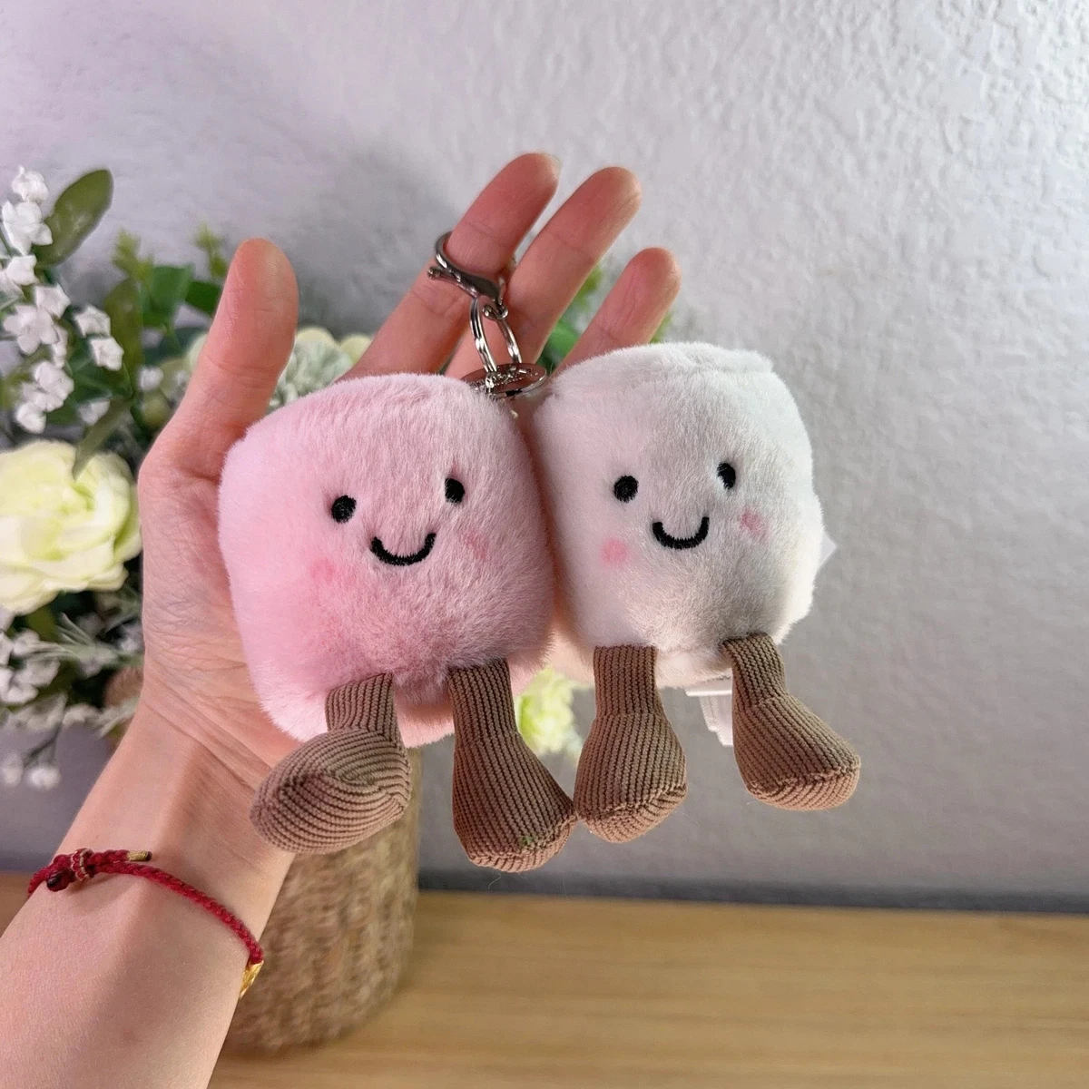Jelly Cat Amuseables Pair of Marshmallows Plush Keychain Bag Charm