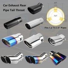 Car Exhaust Pipe Tip Rear Tail Throat Muffler Stainless Steel Round Accessories